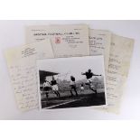 Arsenal interest, inc b&w photo of Arsenal v Bolton Wanderers 1937, shows Cliff Bastin shooting