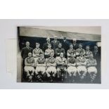 Cardiff City sepia postcard sized reprint / press copy of the Team (5"x3") of 1944/45.