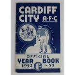 Cardiff City scarce edition of the Official Yearbook 1952-53. A promotion edition