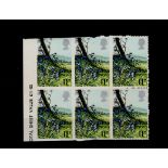 GB - SG1081 Spring Wild Flowers 11p (1979) block of 6 (2 rows of 3). Vertical perfs missing