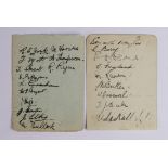 Football Autographs c1925/26, two pages with a total of 22 players signatures approx 15 are