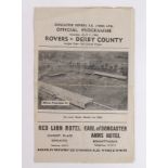 Doncaster Rovers v Derby County rare programme for League Cup North 2nd Rnd, 1st Leg. Played 7/4/