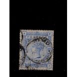 GB 1883 10s ultramarine stamp SG.183, cat £525.