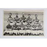 Cardiff City b&w Team postcard sized photo, taken before match at Preston 20/9/1952. Back stamped