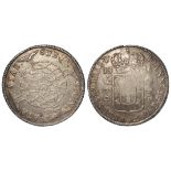 Brazil silver 960 Reis 1816, clearly over-struck on an 8 Reales with Spanish shield visible, VF