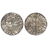 Cnut, Quatrefoil type silver penny, Cambridge Mint, moneyer Ornst; Obverse: CNVT REX ANGLORVM. /