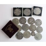 GB Crowns (14) Victoria - Elizabeth II, includes Victoria JHx2 & OH x2, 1935 x3, along with a