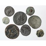 Roman Bronze Coins (8) Imperial and Provincial (one Byantine), mixed grade, noted a nice Herennius