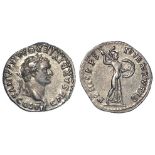 Domitian silver denarius, Rome Mint 80AD (Caesar under Titus); Obverse: CAESAR DIVI F DOMITIANVS COS