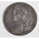 Halfcrown 1745 D. Nono. LIMA below bust, S.3695, lightly cleaned VF