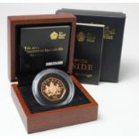 Fifty Pence 2013 "Ironside" gold Proof aFDC (some slight toning) boxed as issued