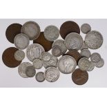 Australia (31) predecimal coins including much silver, mixed grade.