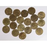 GB Brass Threepences (19) George VI assortment in high grades.