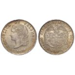 Colombia silver 50 Centavos 1898, KM# 186.1a, EF. Provenance from a British Royal Marine who settle
