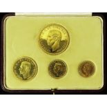 Proof Set 1937 (4 coins) Five Pounds, Two Pounds, Sovereign & Half Sovereign aFDC/FDC in their