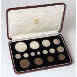 Proof Set 1937 (15 coins) Crown to Farthing including Maundy Set, nFDC with original case. Case in