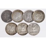 Italy (7) silver 5 Lire, 1926, 28, 29 and 30, VF-GEF