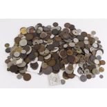 World Coins, large quantity in a stacker box, silver noted.