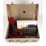 GB & World coins, tokens, commemoratives and sets; in an old suitcase; predecimal and later,