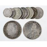 India (10) British EIC and Raj silver assortment, mixed grade.