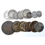 France (21) 18th-19thC assortment including silver, mixed grade, a couple holed.