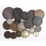 GB Coins (19) 17th to 20thC assortment including silver, mixed grade.