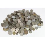 France, quantity of mixed coins in a plastic tub, 19th-20thC, silver noted, mixed grade.