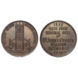 Australian (Tasmanian) Commemorative Medal, bronze d.30.5mm: 'ST. JOHNS CHURCH, NEWTOWN TASMANIA,
