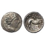 Celtic Upper Italy, Cisalpine silver drachm c.30-20 B.C., 2.78g, GVF, a little weaker on obverse.