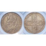 Halfcrown 1746 D. Nono, LIMA below bust, S.3695A, slabbed CGS EF 75.