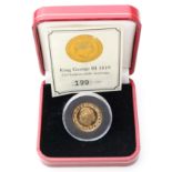 Sovereign 1819 "Re-strike" by Pobjoy Mint (only 250 minted) FDC in a Pobjoy box with certificate