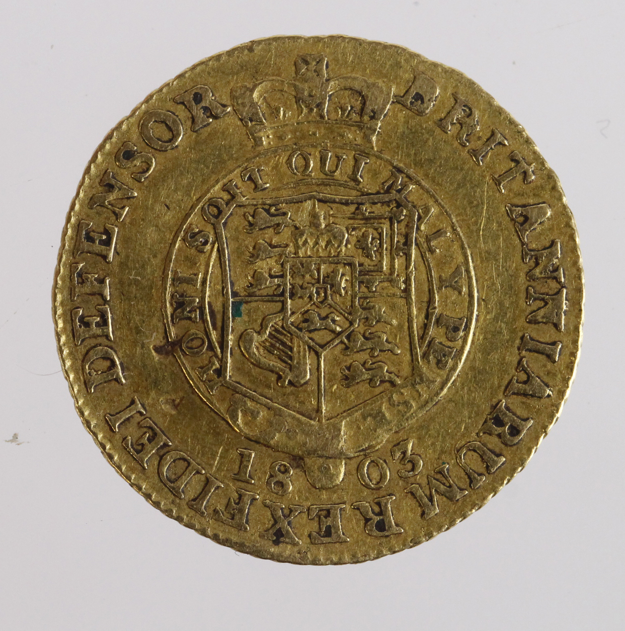 Half Guinea 1803 F/GF, dented. - Image 2 of 2