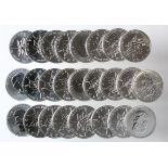 Canada Silver one ounce Maples (25) a tube full. All dated 2012 Unc - BU