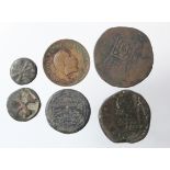 Portuguese India (6) copper including rare large early colonial issues, mixed grade.