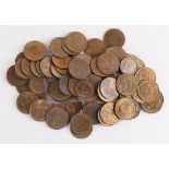 GB Bronze (approx 60) mostly 1948 pennies, many high grade.