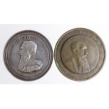 Belgian Commemorative Medals (2): Leopold II large uniface unmarked silver plaque 68mm, 89g by A.