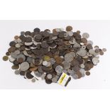 World Coins, large quantity in a stacker box, silver noted.