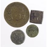 Coin Weights (4): Edward IV First Reign 1461-1470 Light Coinage 1464-1470 brass, uniface, Royal or