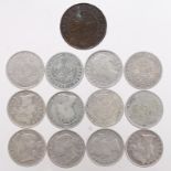 Hong Kong (13) mostly Victorian silver 20-Cent pieces, mixed grade.