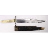 Fine Victorian Presentation Bowie Knife by "Ibbotson Brothers & Co" and "Celebrated Cast Steel" (