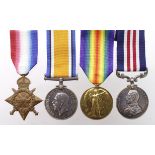 Military Medal GV group - MM (47345 Cpl S Downer RE), 1915 Star Trio (47345 L.Cpl S Downer RE). MM