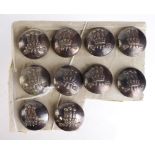 Buttons, 10 silver plated - 14th (King George's Own) Ferozepore Sikhs (prob.)