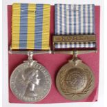 Korea Medal (BRITT: OMN) named 14189365 Cpl A G Stewart B.W. With UN Korea Medal. (2)