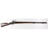 19th Century French Flint Lock Musket with plain lock, stamping stating that it was issued to the