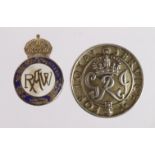 WW1 British Airship Factory Workers Lapel pin & a WW2 Kings Badge for invalided veterans badge in