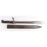 German scarce 98/05 butches bayonet saw back removed in 1917 pattern in scabbard.