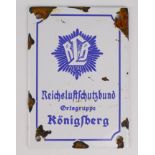 German RLB enamel plaque some rust and age damage.