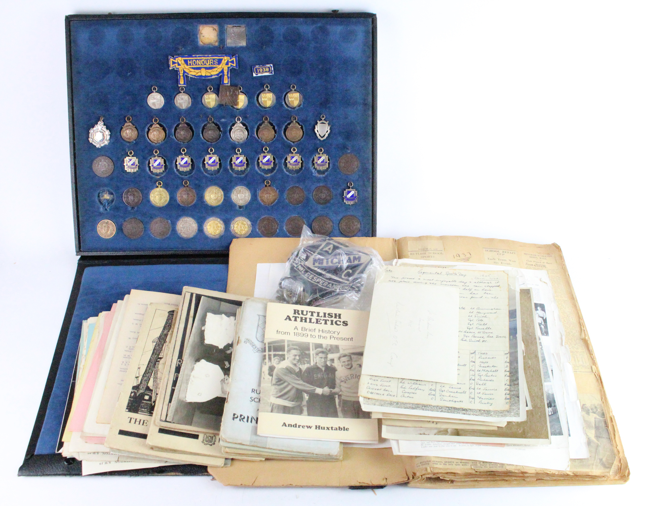 Original collection of Sports Medals / Fobs (x46) awarded to D C J Burges. Majority pre WW2 AAA