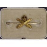 Machine Gun Corps sweetheart pin badge, 9ct Gold and maker marked 'CP &Co'. In its original