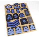 Cloth Badges: W.R.N.S. (Women's Royal Naval Service) Collection of Officer, Chief Petty Officer